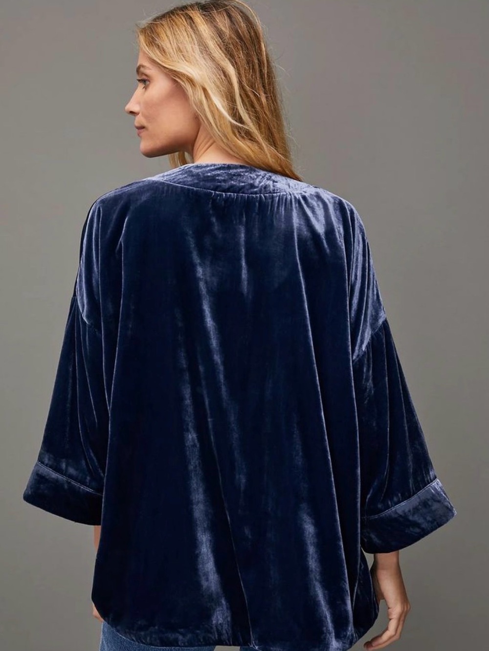 Anthropologie Esme Velvet Kimono Jacket Size XS - Picture 2 of 11